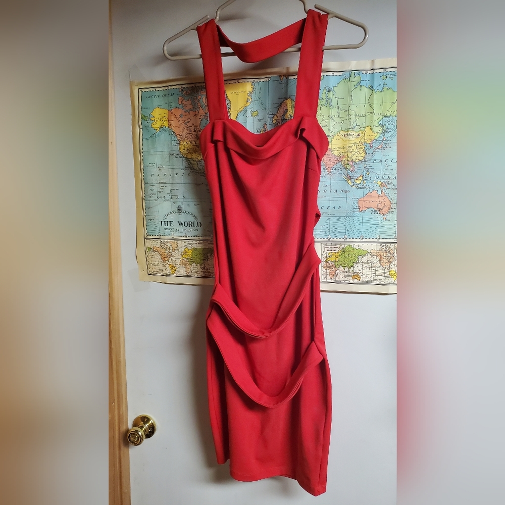 Symphony brand bodycon cocktail dress in red size medium